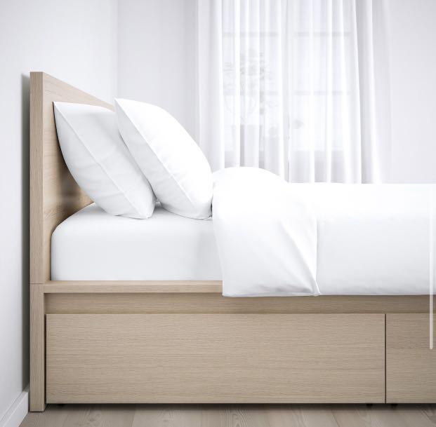 Ikea Malm Bedframe Cw 4 Under Bed Storage Furniture Beds Mattresses On Carousell