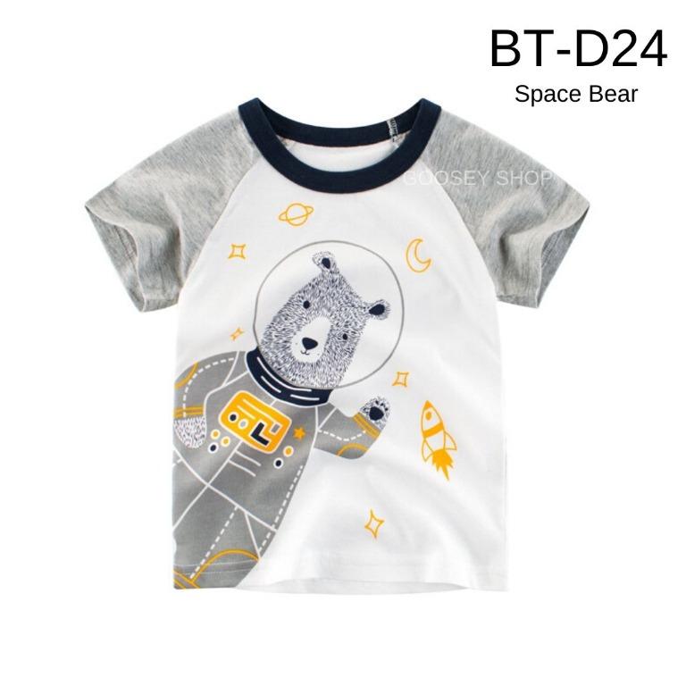 In Stock Boys Tshirt Tee Top 2 To 10 Years Old Space Bear Print Babies Kids Boys Apparel 8 To 12 Years On Carousell