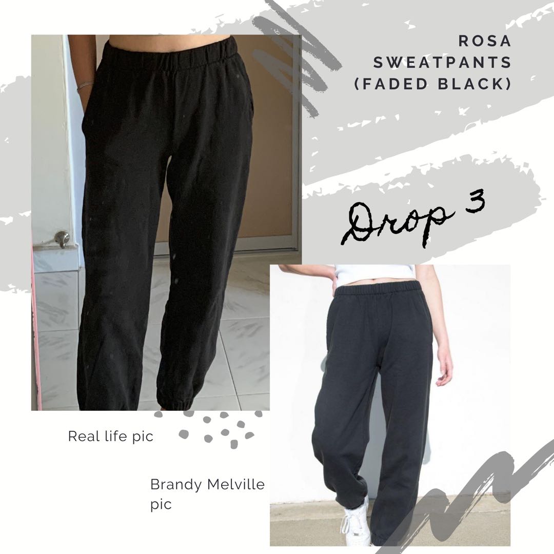 brandy melville black rosa sweatpants