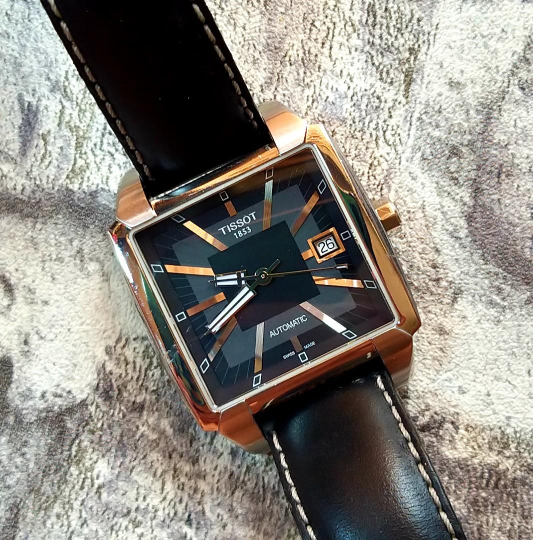 Jam tangan TISSOT Quadrato Automatic ORIGINAL, Fesyen Pria, Jam Tangan di  Carousell