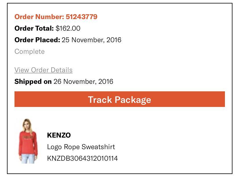 kenzo track order