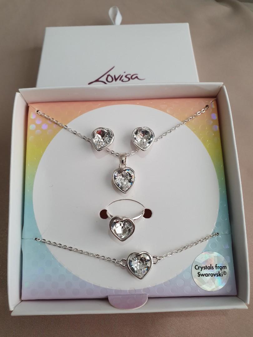 Swarovski necklace earrings best sale and bracelet set