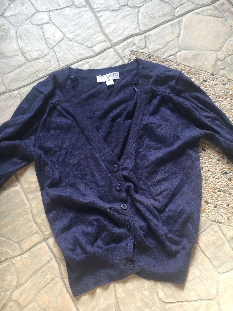 Navy blue button up sweater clearance