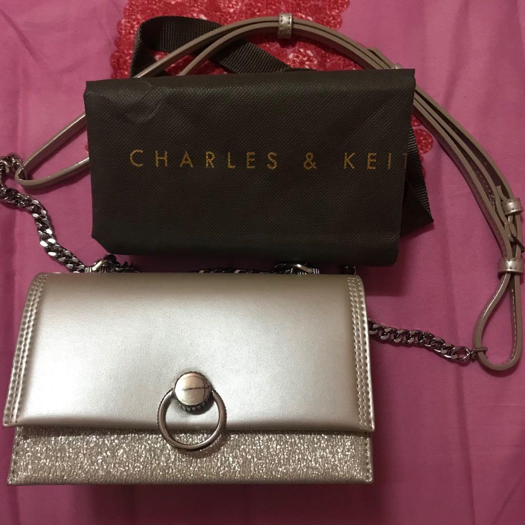 Metallic ring sales push lock bag