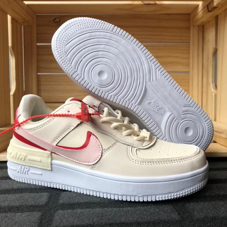 OFFER RAYA HAJI NIKE AIRFORCE 1 SHADOW V2 BEIGE PINK RED