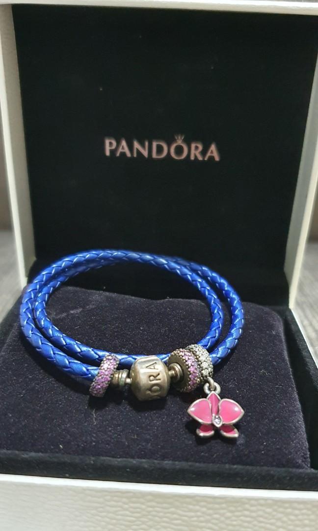 Pandora rope Bracelet with charms Luxury Accessories on Carousell