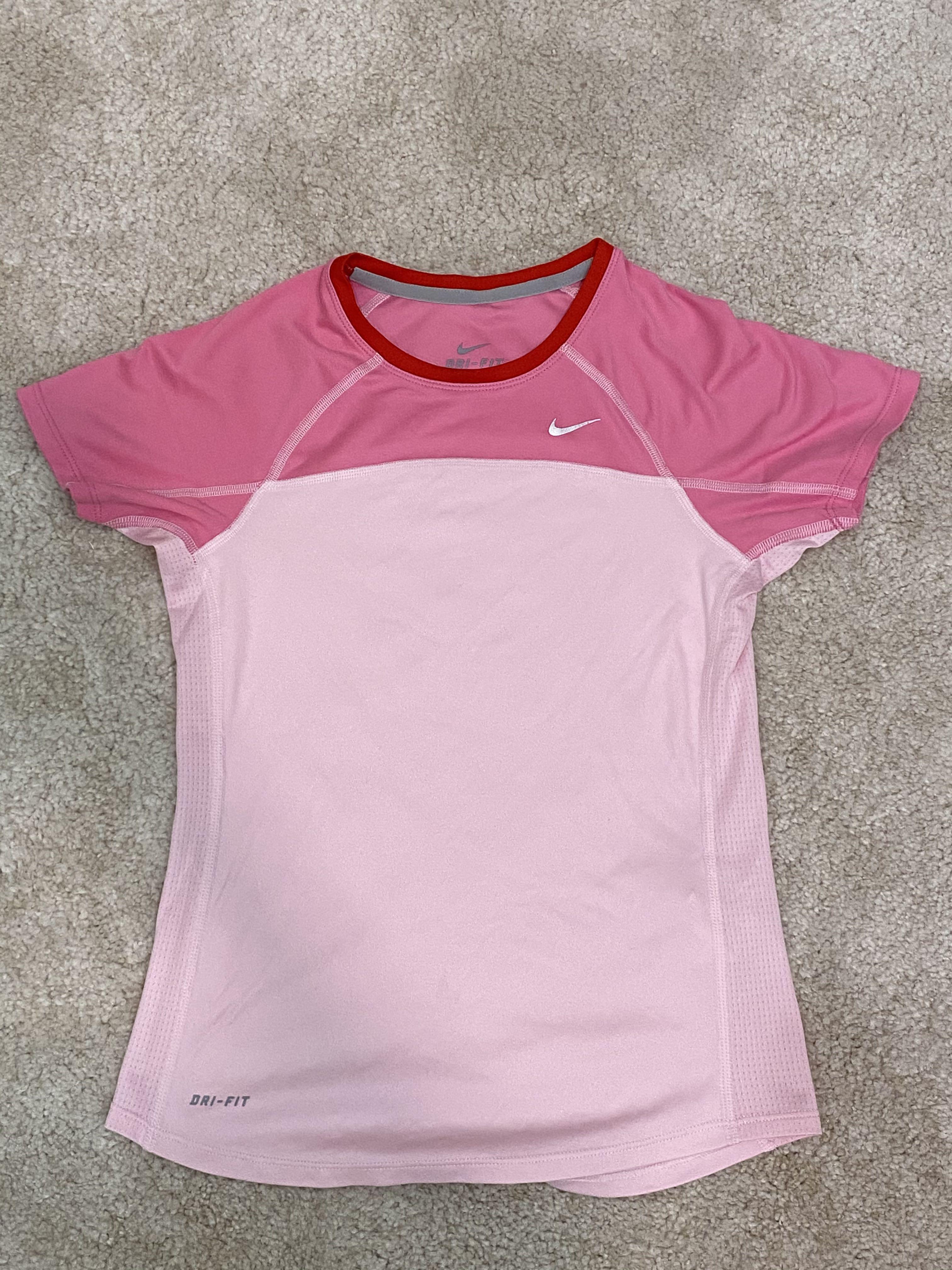 pink nike dri fit shirt