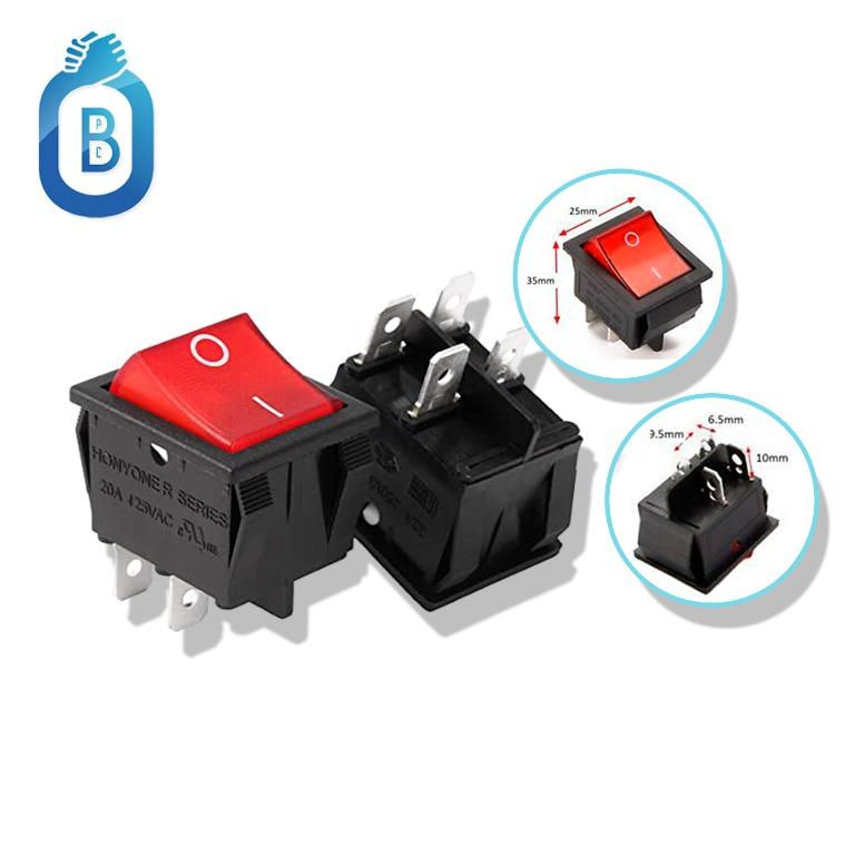 POWER SWITCH ON/OFF, 15A 250v AC with 4 PIN, Computers & Tech, Parts ...