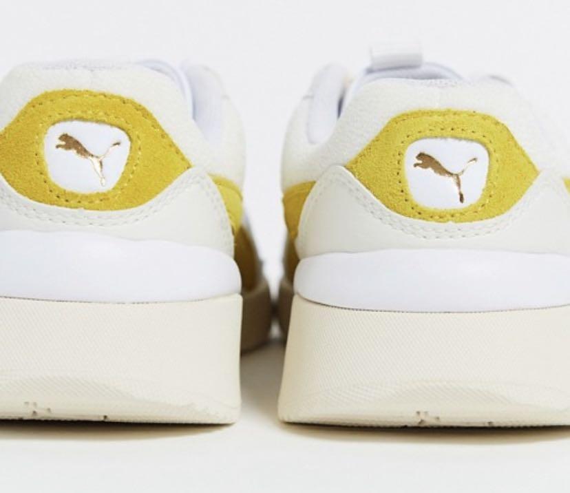 Puma aeon heritage white and mustard trainers discount