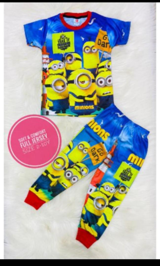 Pyjamas Kids Baju Tidur Kanak Kanak Budak Minions Saiz 1 10 Babies Kids Boys Apparel 4 To 7 Years On Carousell