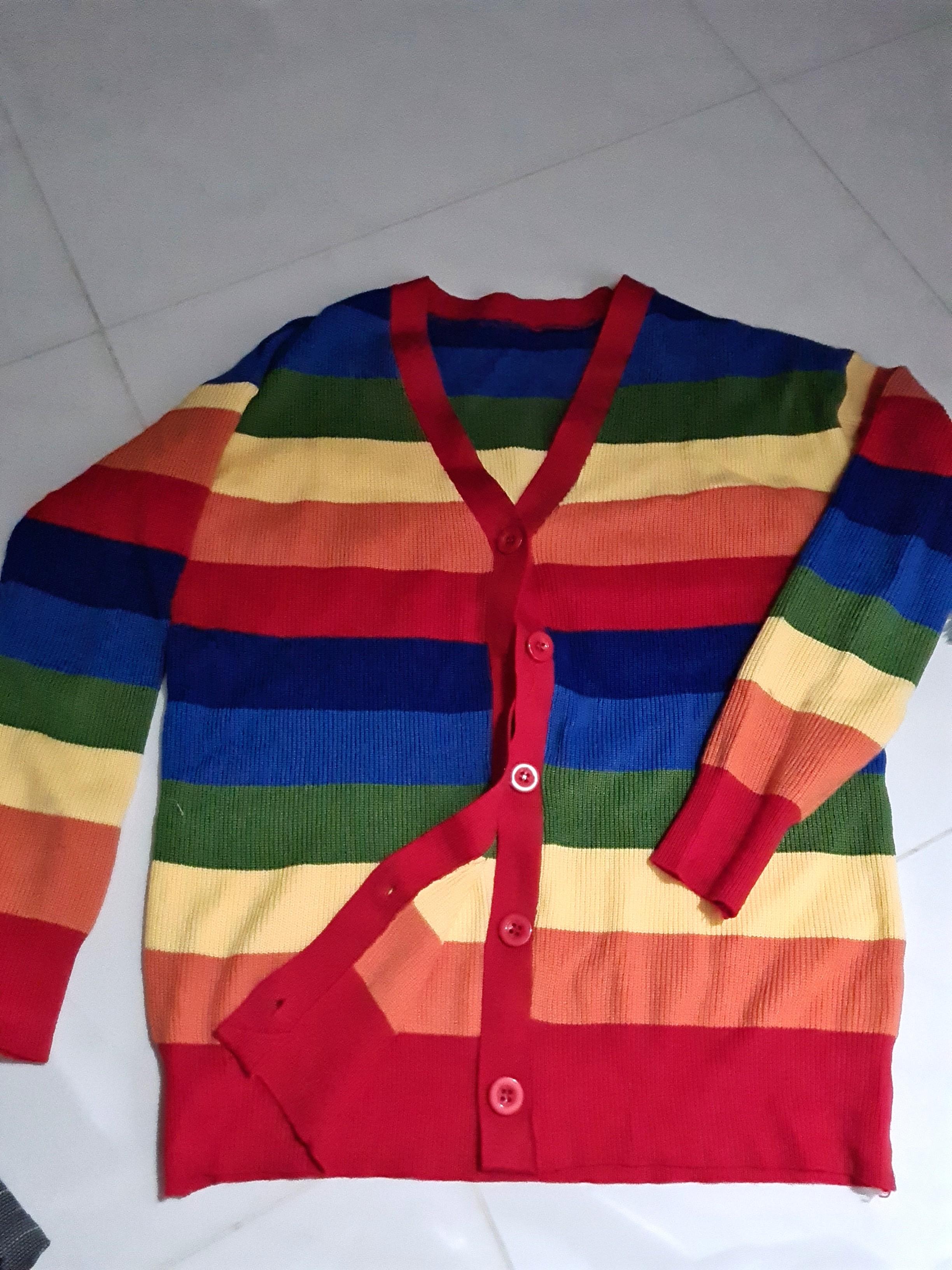Rainbow Top Rainbow Cardigan Women S Fashion Clothes Outerwear On Carousell