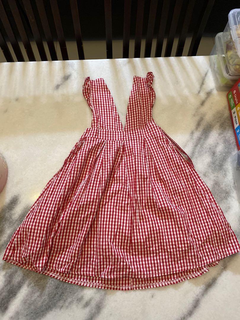 red and white checkered dress