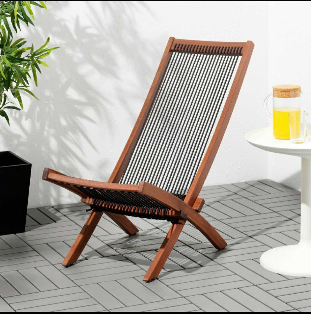 SET of 2 BROMMO folding outdoor lounge chairs from IKEA., Furniture