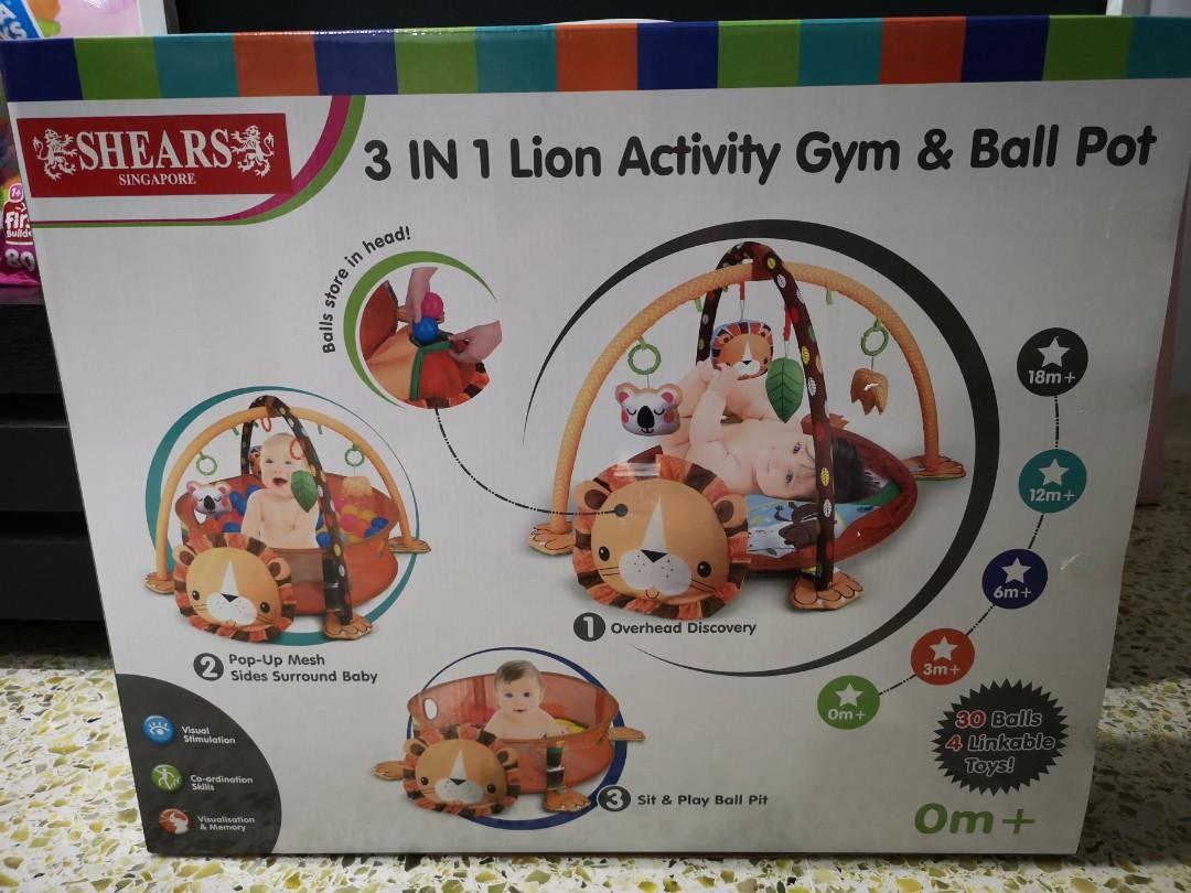 3 in 1 lion activity gym & ball pit