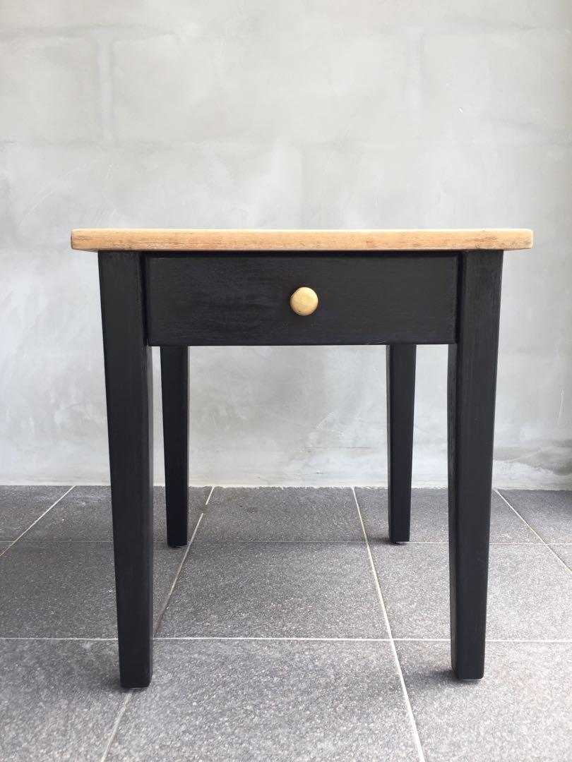 Side table (Category: Tables & Sets) located in Singapore. Submitted by jiexxxx (Listing ID 1023877964, Image 1). Description: Refurbished:) Black,gold and wood.