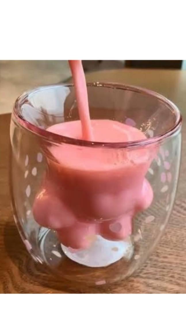 Starbucks Stereoscopic Sakura Cat Paw Cup, Furniture & Home Living ...