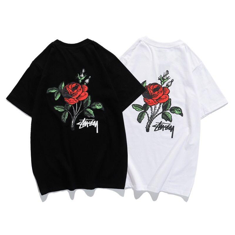 T shirt stussy rose clearance