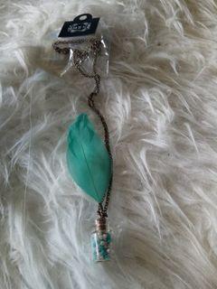 turquoise feather necklace