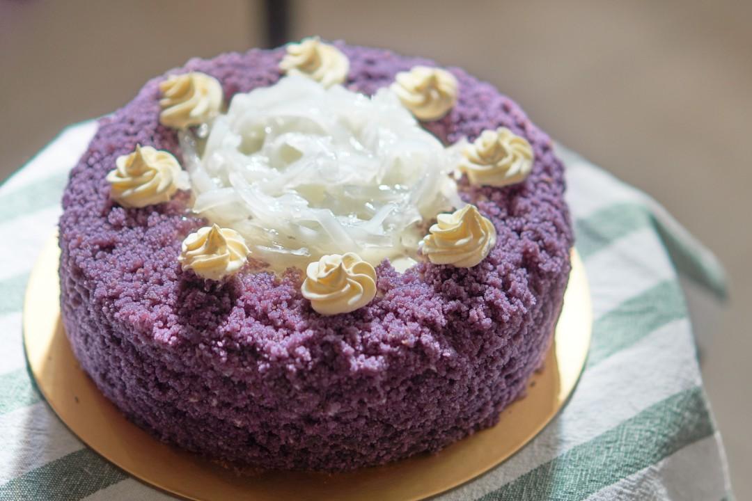 Ube Macapuno Cake Purple Yam Food And Drinks Baked Goods On Carousell 