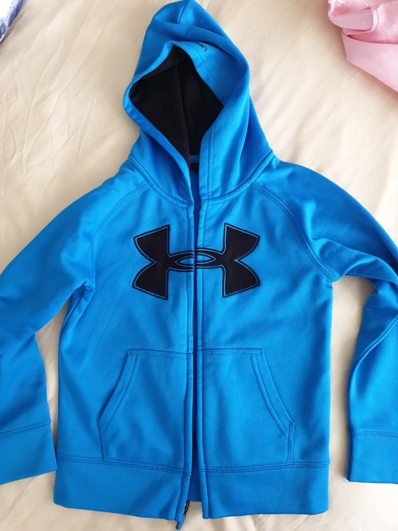 blue and grey under armour hoodie