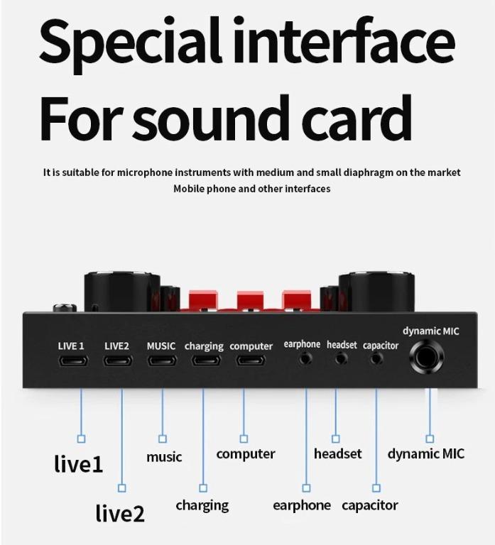 [Ready stock] V8 Sound Card Bluetooth Audio USB Headset Microphone