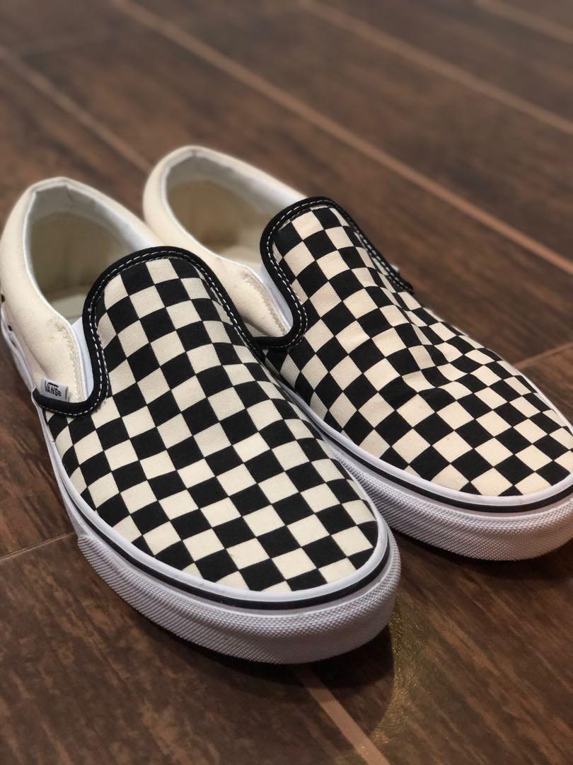 vans checkerboard slip on fashion