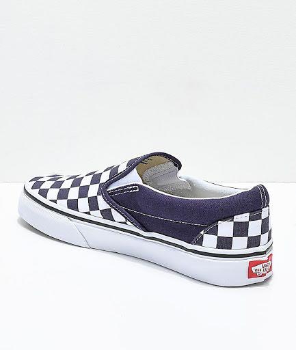 Purple black checkerboard vans slip ons new arrivals