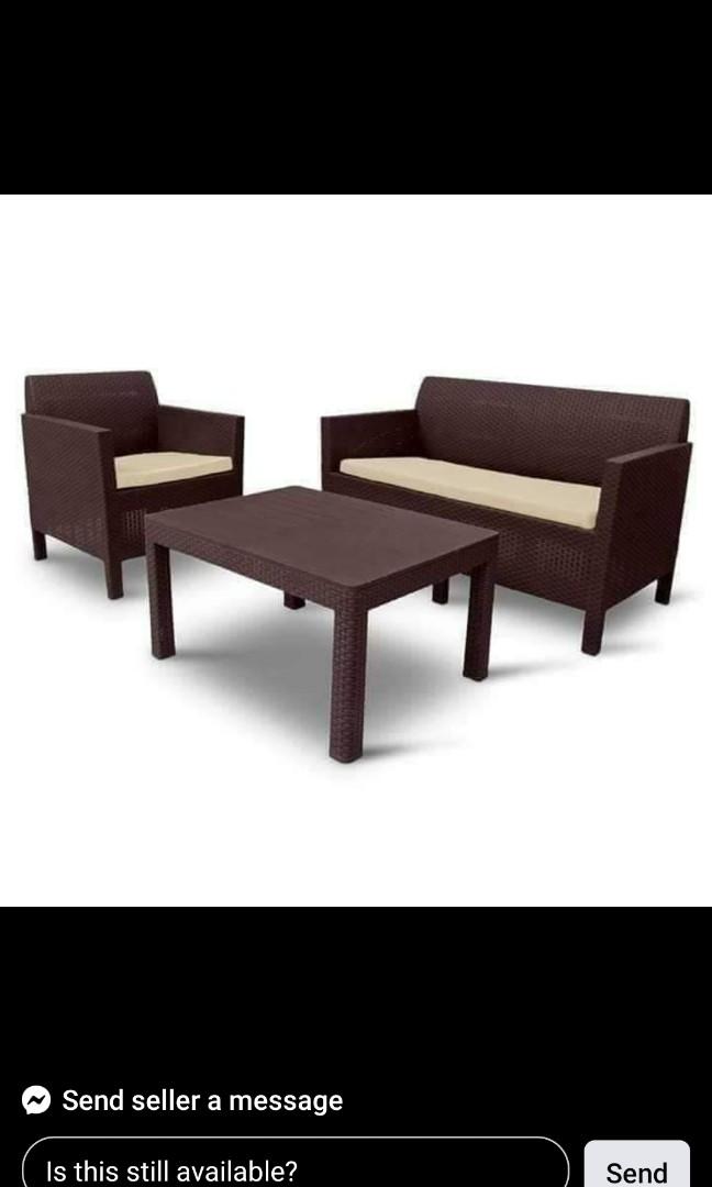 Zooey plastic rattan 2025 sala set price