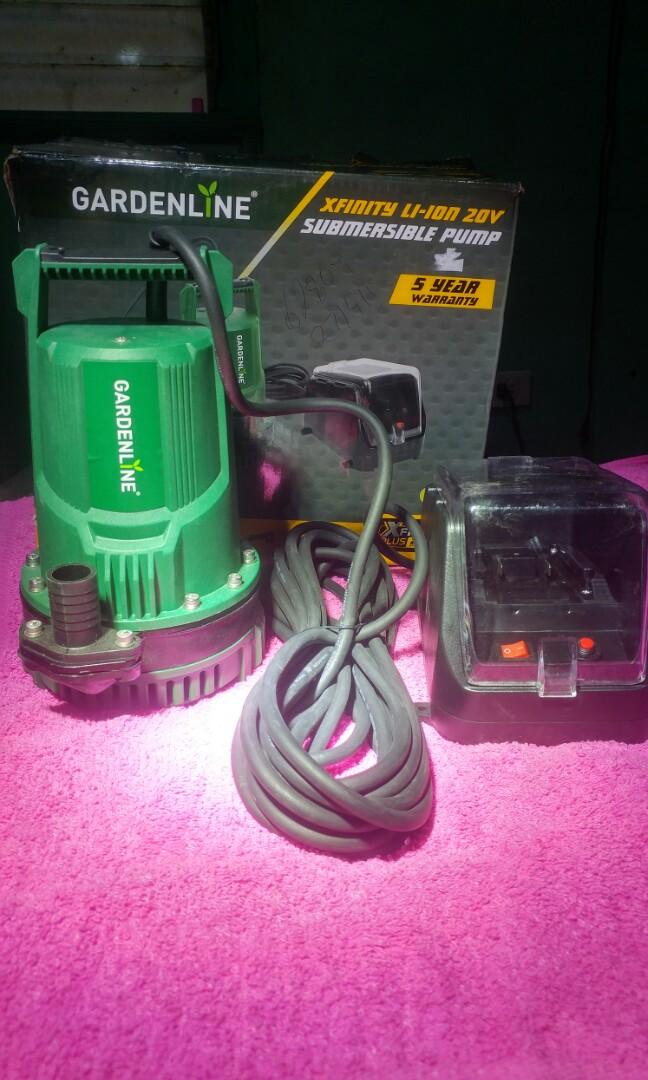 Gardenline (Workzone) submersible pump 20v titanium, Furniture & Home