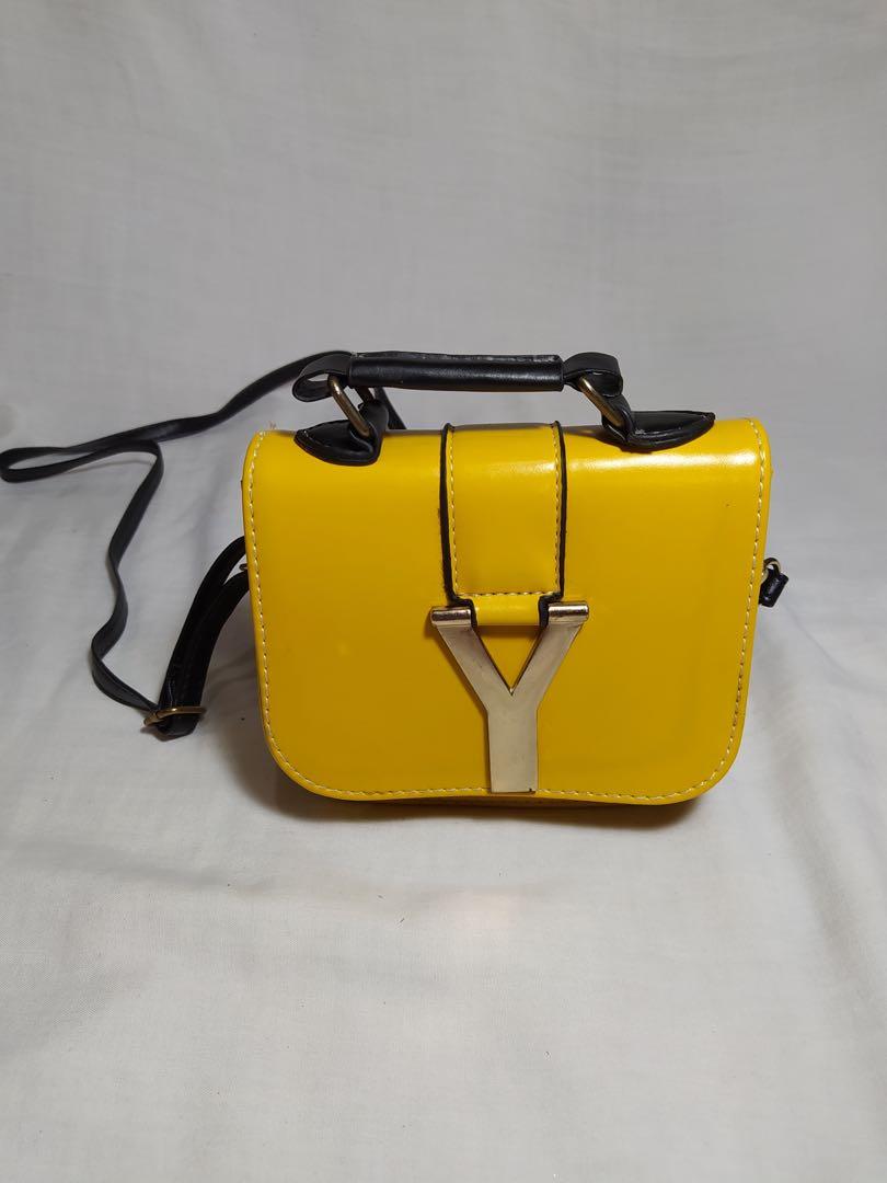 Yellow - Handcrafted Quilted Sling Bag 11