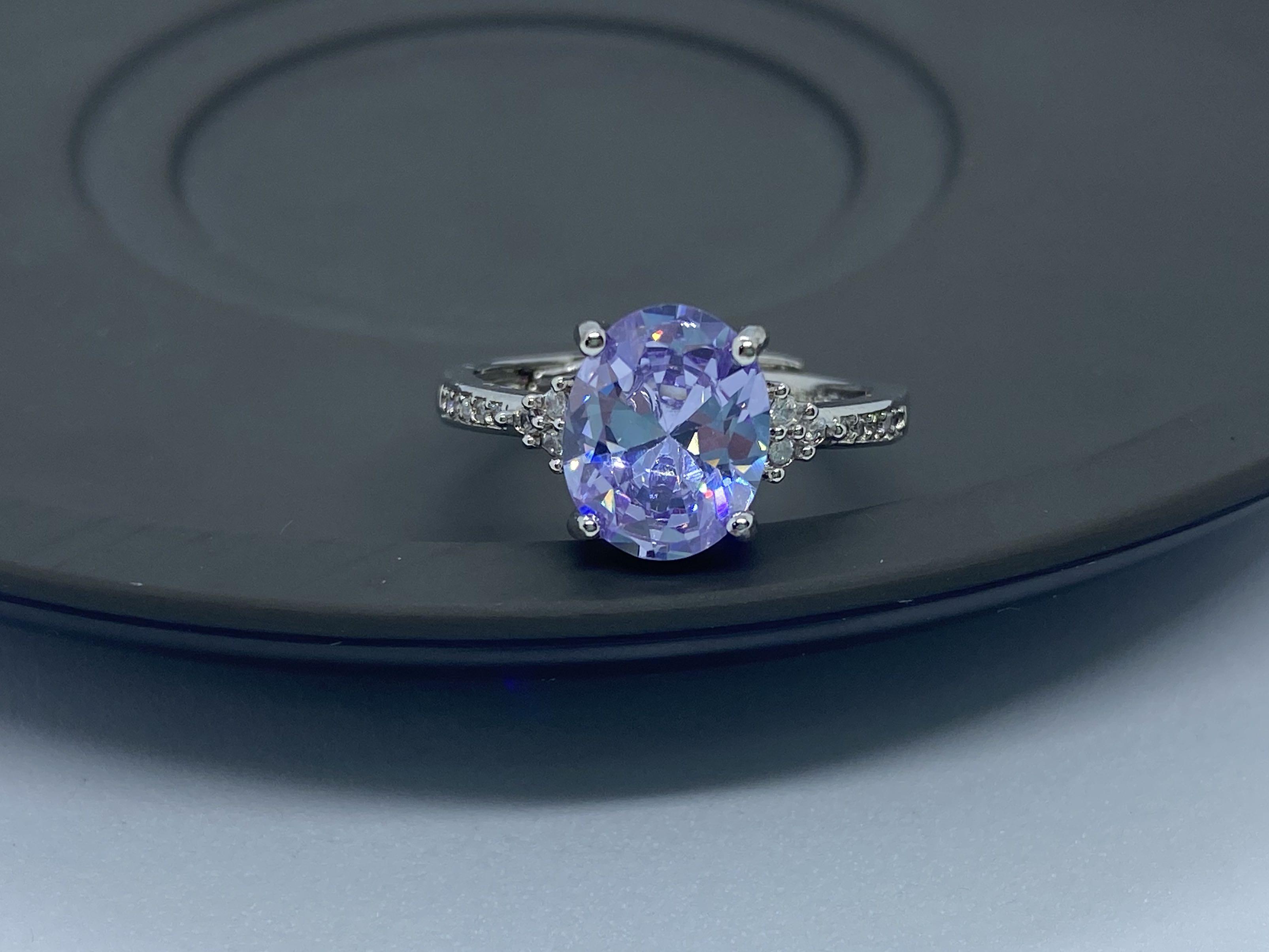 Purple moissanite clearance ring