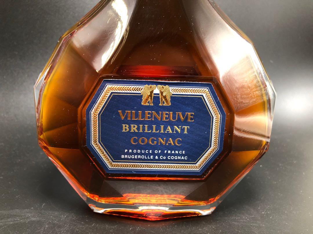 舊裝80年代Villeneuve Brilliant cognac 藍標干邑禮盒裝700ml 40%, 嘢 