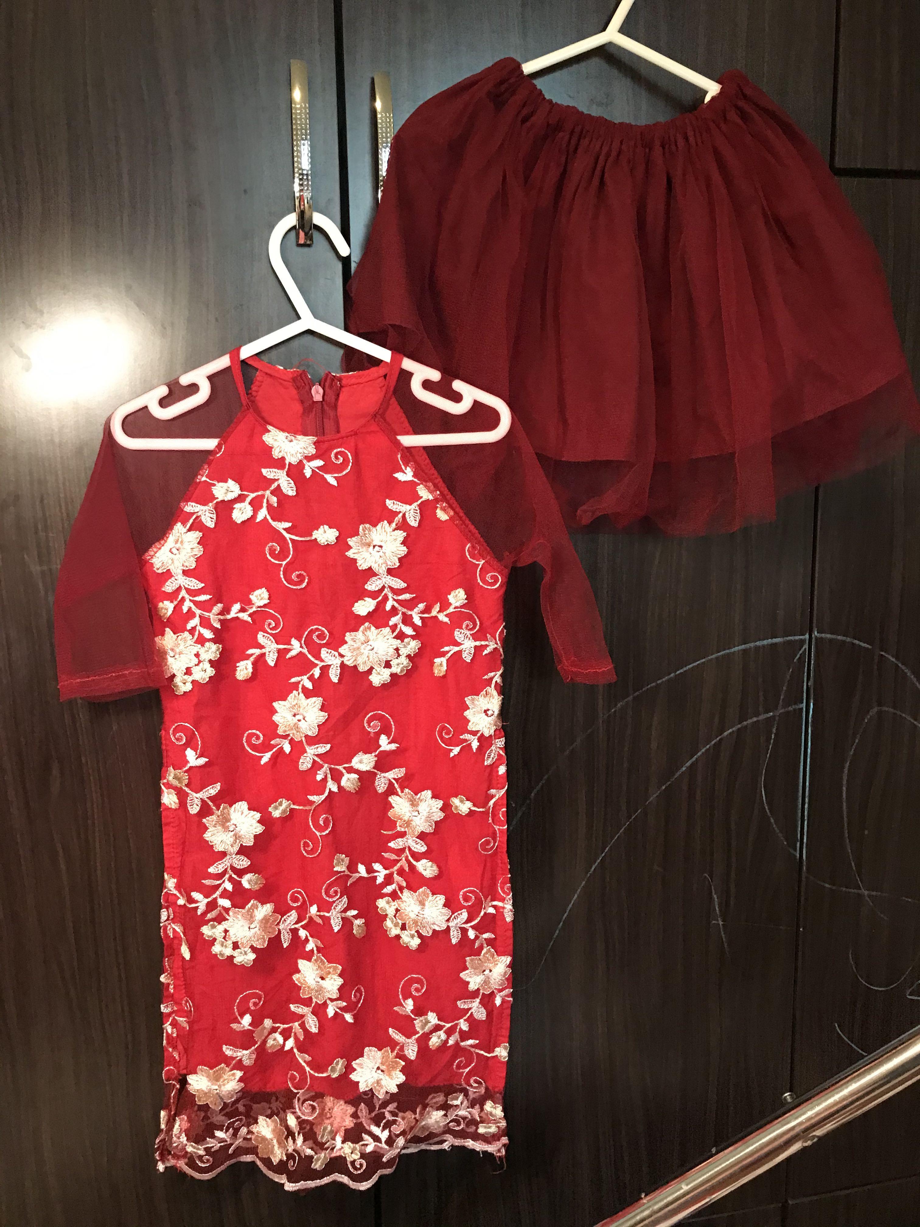 Ao Dai Cach Tan Vietnamese Girl Long Dress Babies Kids Girls Apparel 1 To 3 Years On Carousell