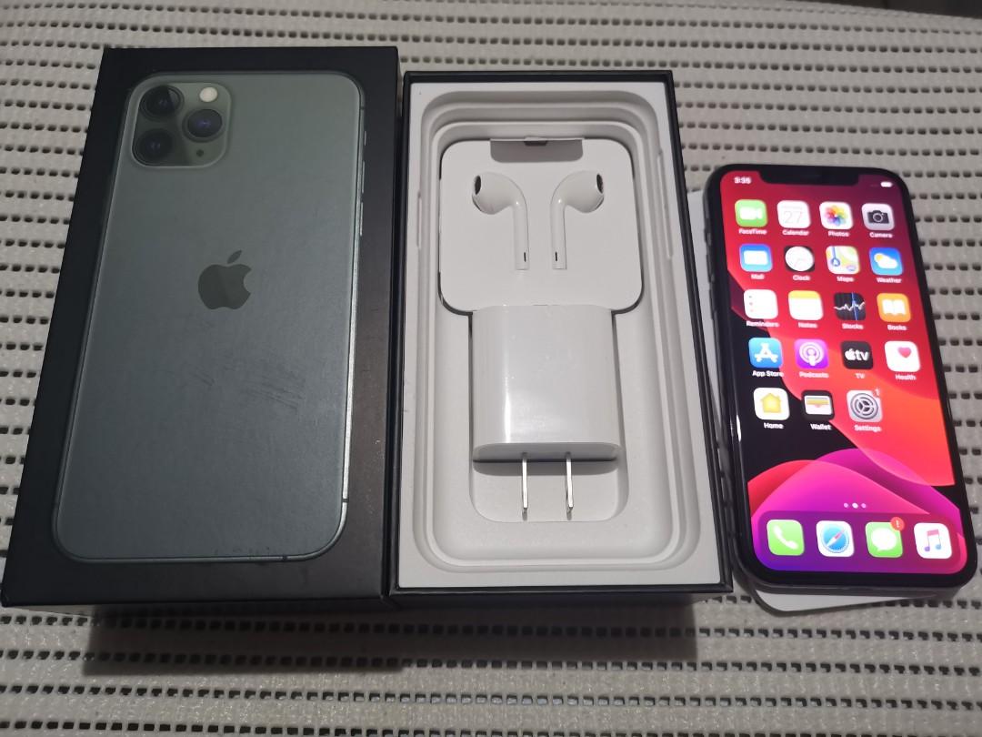 Apple iPhone 11 Pro NTC Complete No Issue (Category: iPhone 11 Series) located in Manila. Submitted by doriginal (Listing ID 1023993554, Image 1). Description: NTC Approved Midnight Green Complete Set Apple Warranty Globe Locked No Issue.