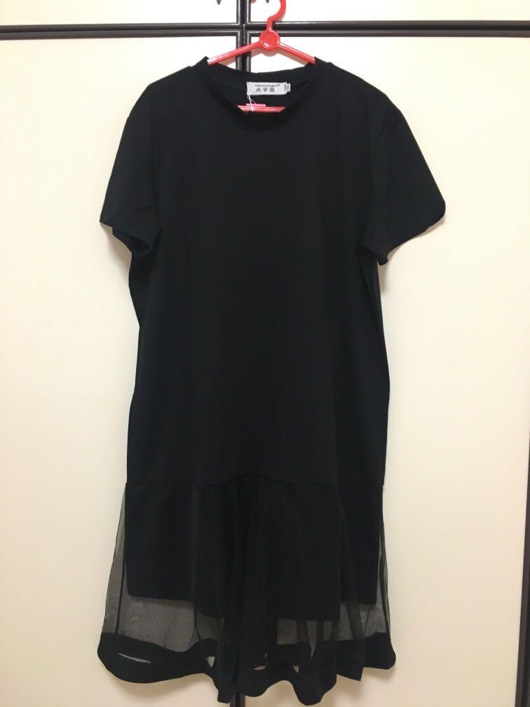 t shirt dress with mesh bottom