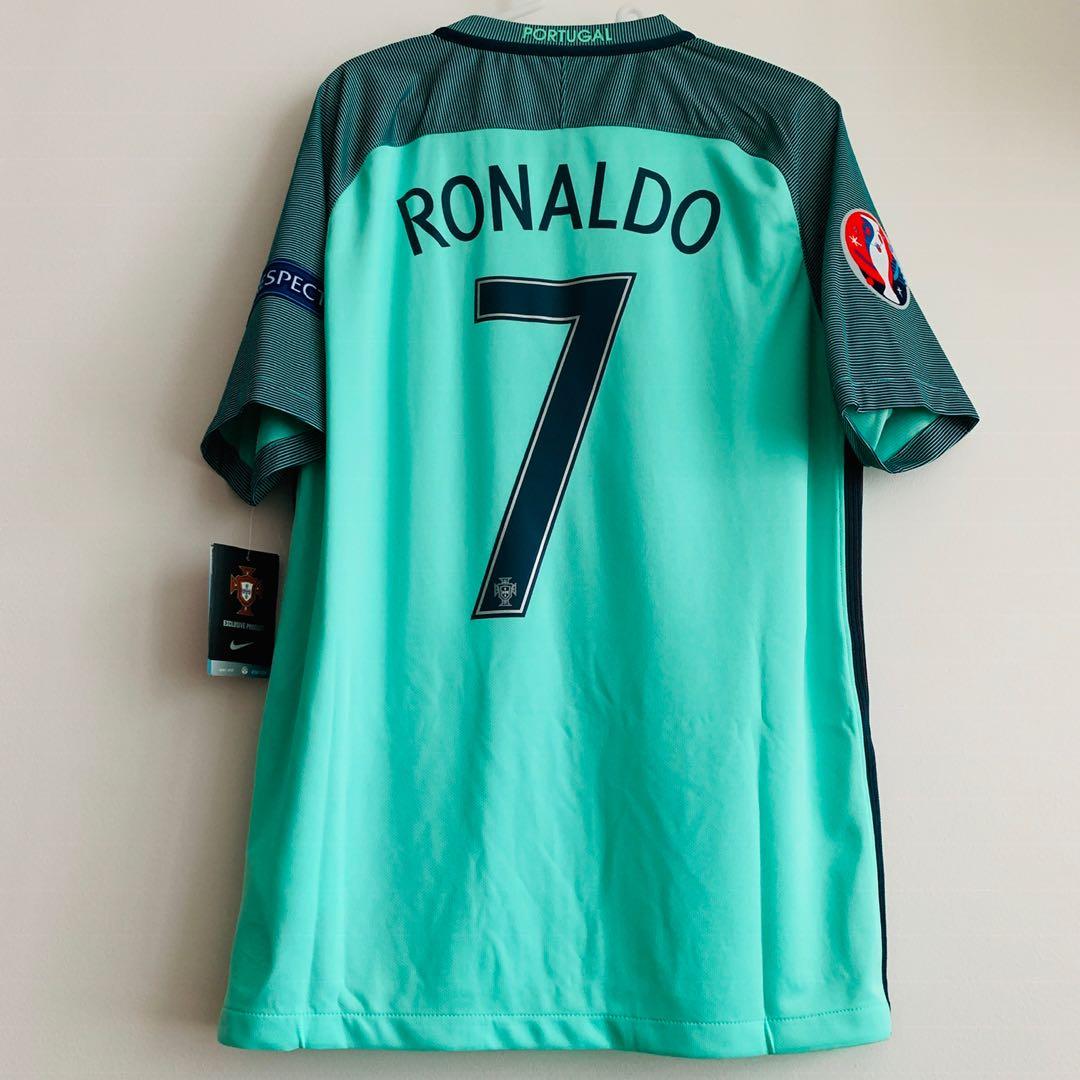 Bnwt Portugal Euro 2016 Away Jersey With Ronaldo Nameset And Patches Sports Sports Apparel On Carousell