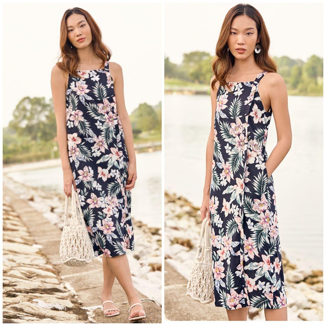 reinette dark green midi dress