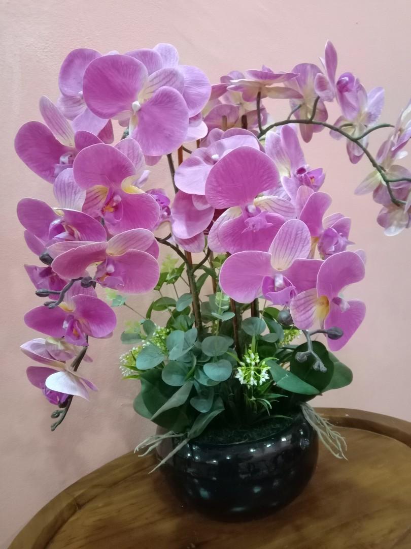 Bunga Orkid Tiruan Home Furniture Home Decor On Carousell