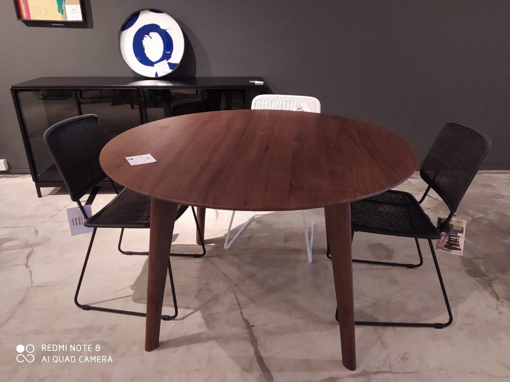 Ethnicraft Walnut Osso Round Dining Table, Furniture, Tables & Chairs