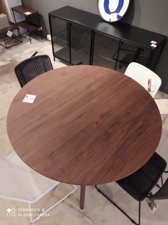 Ethnicraft Walnut Osso Round Dining Table, Furniture, Tables & Chairs