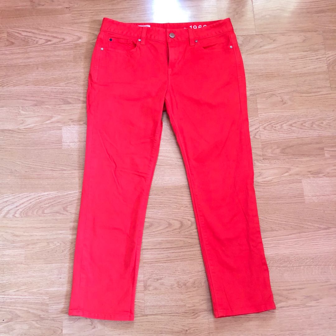 gap red jeans