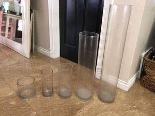 Glass vases - set of 5