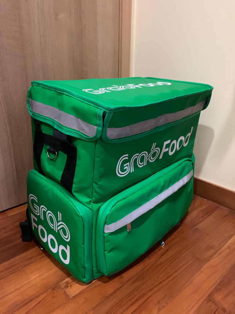 GrabFood Backpack Thermal Delivery Bag, Motorcycles, Motorcycle