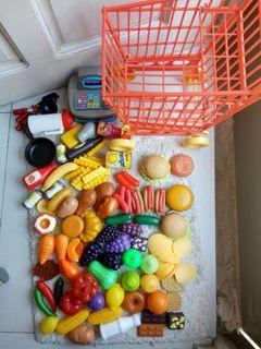 Grocery Cart, Play food, Cash Register