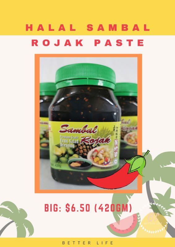 Halal Sambal Chilli Rojak Paste, Food & Drinks, Packaged & Instant Food ...