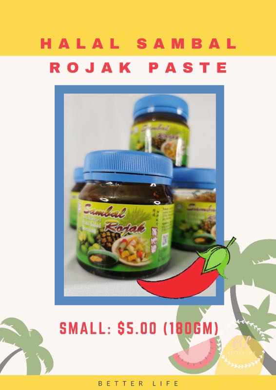 Halal Sambal Chilli Rojak Paste, Food & Drinks, Packaged & Instant Food ...
