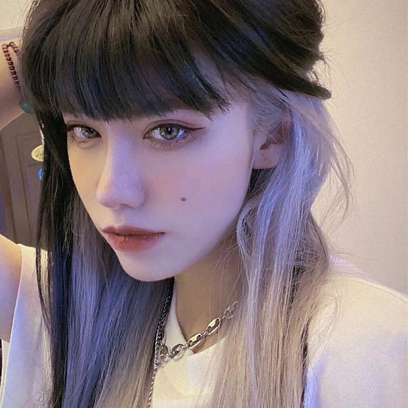 INSTOCK korean ulzzang black bangs cosplay wig with white hidden highlights  (48cm), Women's Fashion, Watches & Accessories, Hair Accessories on  Carousell