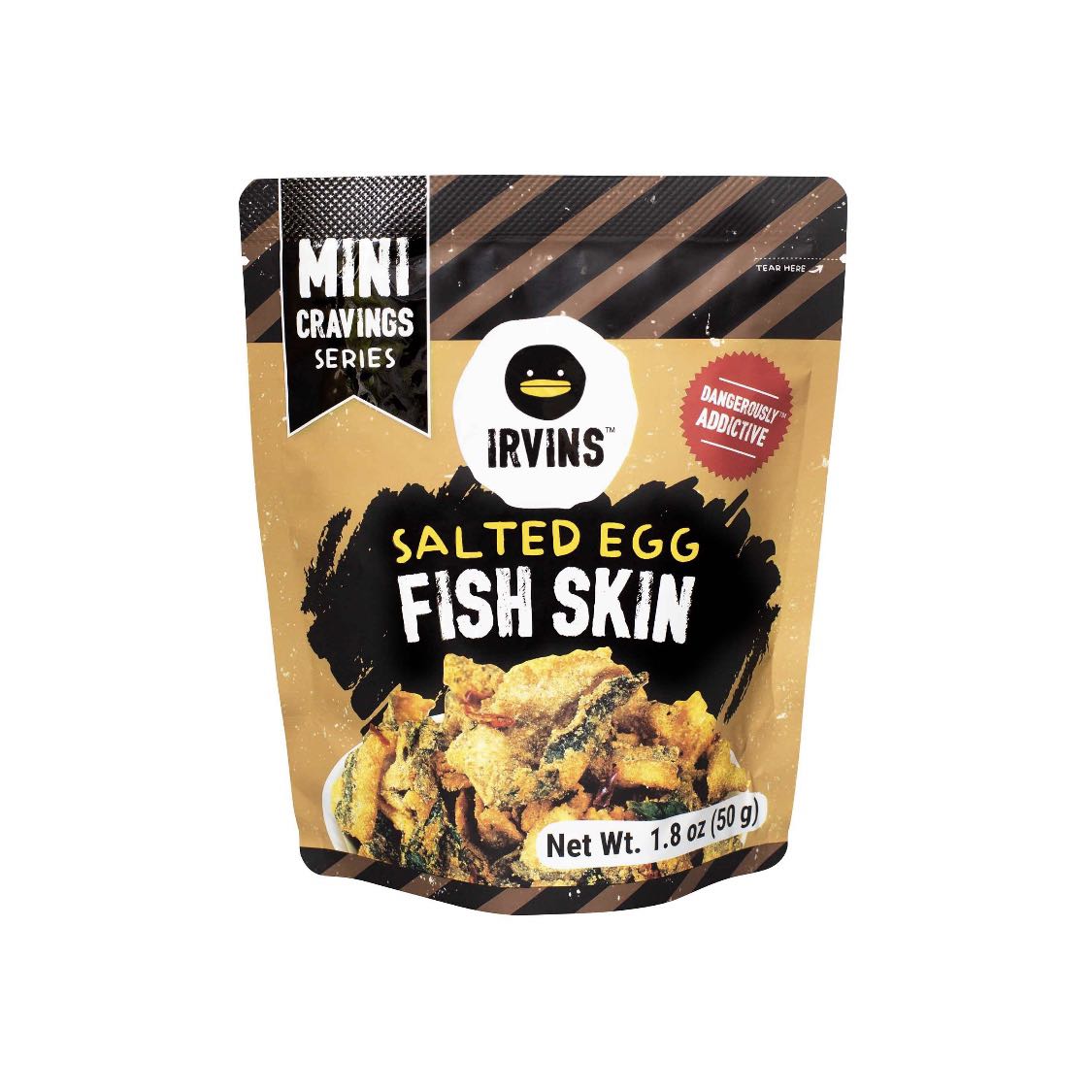 Irvin’s Salted Egg 50g Fish Skin / Potato Chips Mini Series, Food