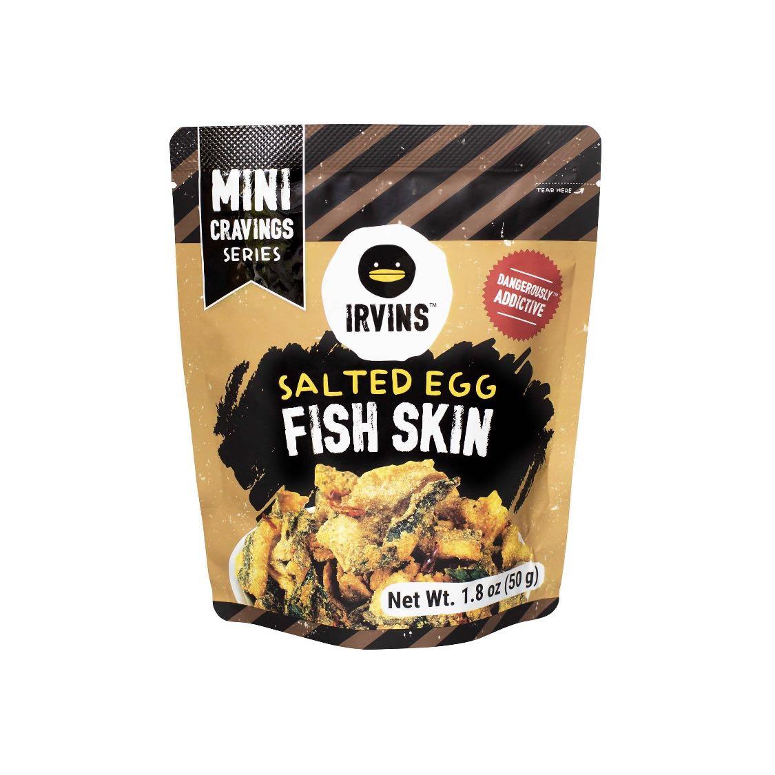 Irvin’s Salted Egg 50g Fish Skin / Potato Chips Mini Series, Food & Drinks, Packaged & Instant
