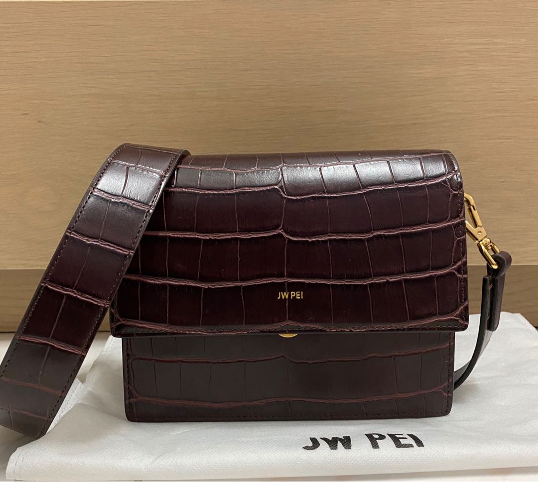 Mini flap cheap bag brown croc